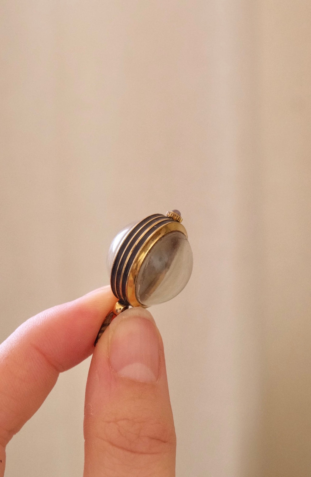 Early 80s Gucci Gold Plated Sphere Pendant Watch Manual Wind, Working