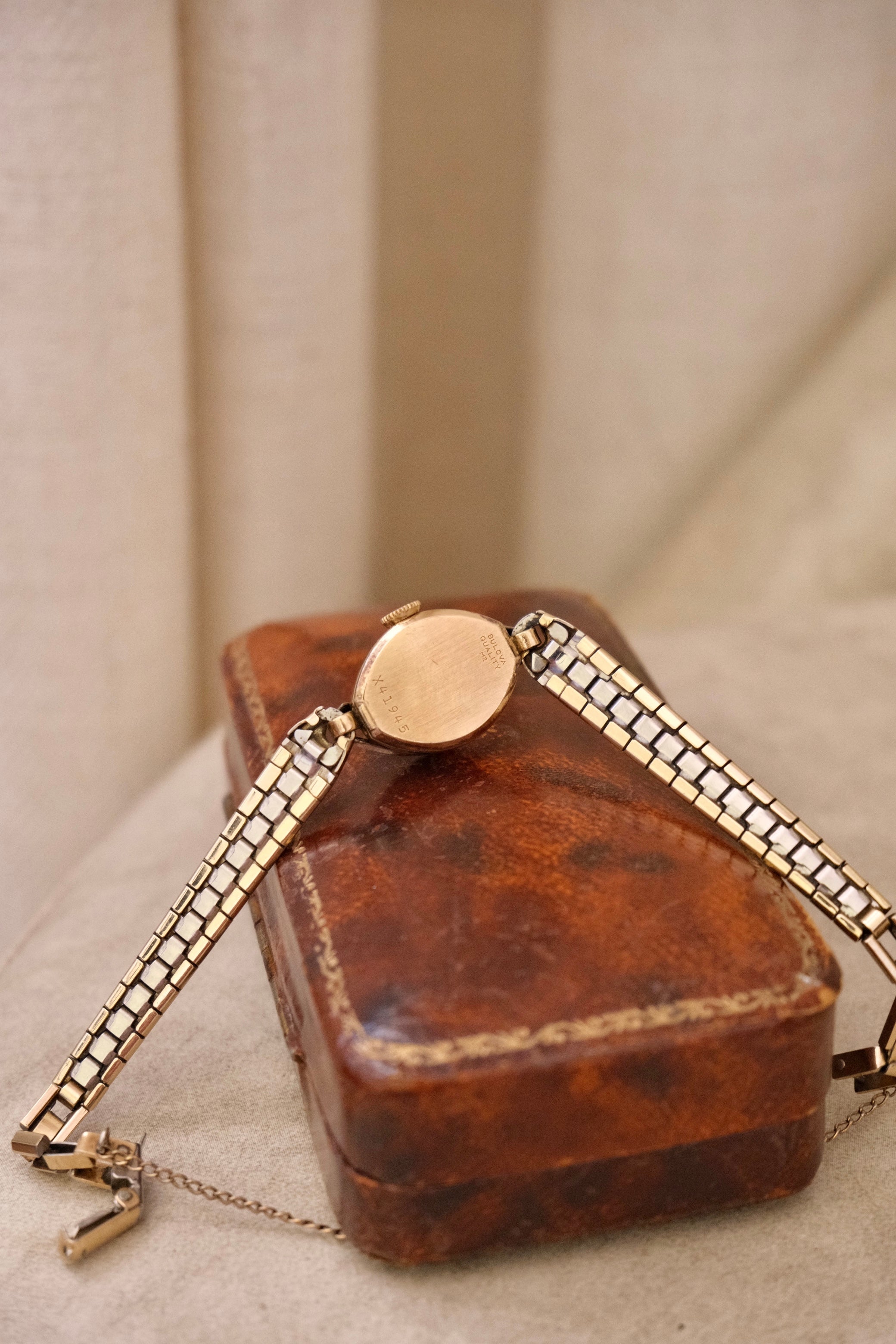 Rare 1954 Bulova Vintage Ladies Cocktail Watch Gold Filled Teardrop Wristwatch Working in Vintage Box
