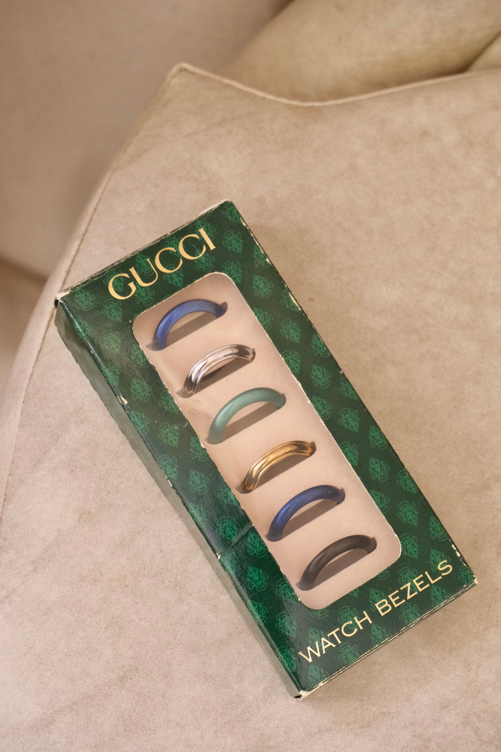 Set of 6 Metallic 80s/90s Gucci Bezels in Box