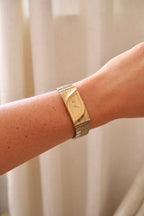 Rare Collectible Vintage 1990s Seiko Rivoli Quartz Watch Gold Asymmetrical Bracelet