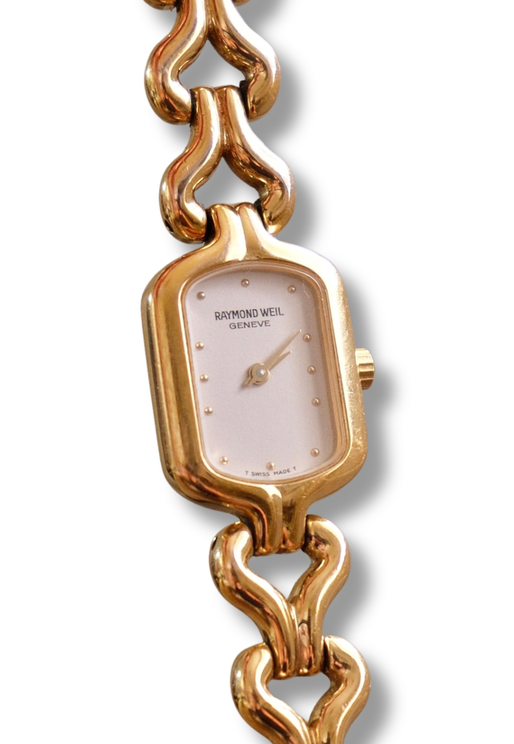 Vintage 90s Ladies Gold-Plated Raymond Weil Quartz Watch Working