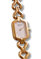 Vintage 90s Ladies Gold-Plated Raymond Weil Quartz Watch Working