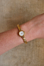Rare 90s Petite Seiko Tisse Gold Ladies Bangle Watch