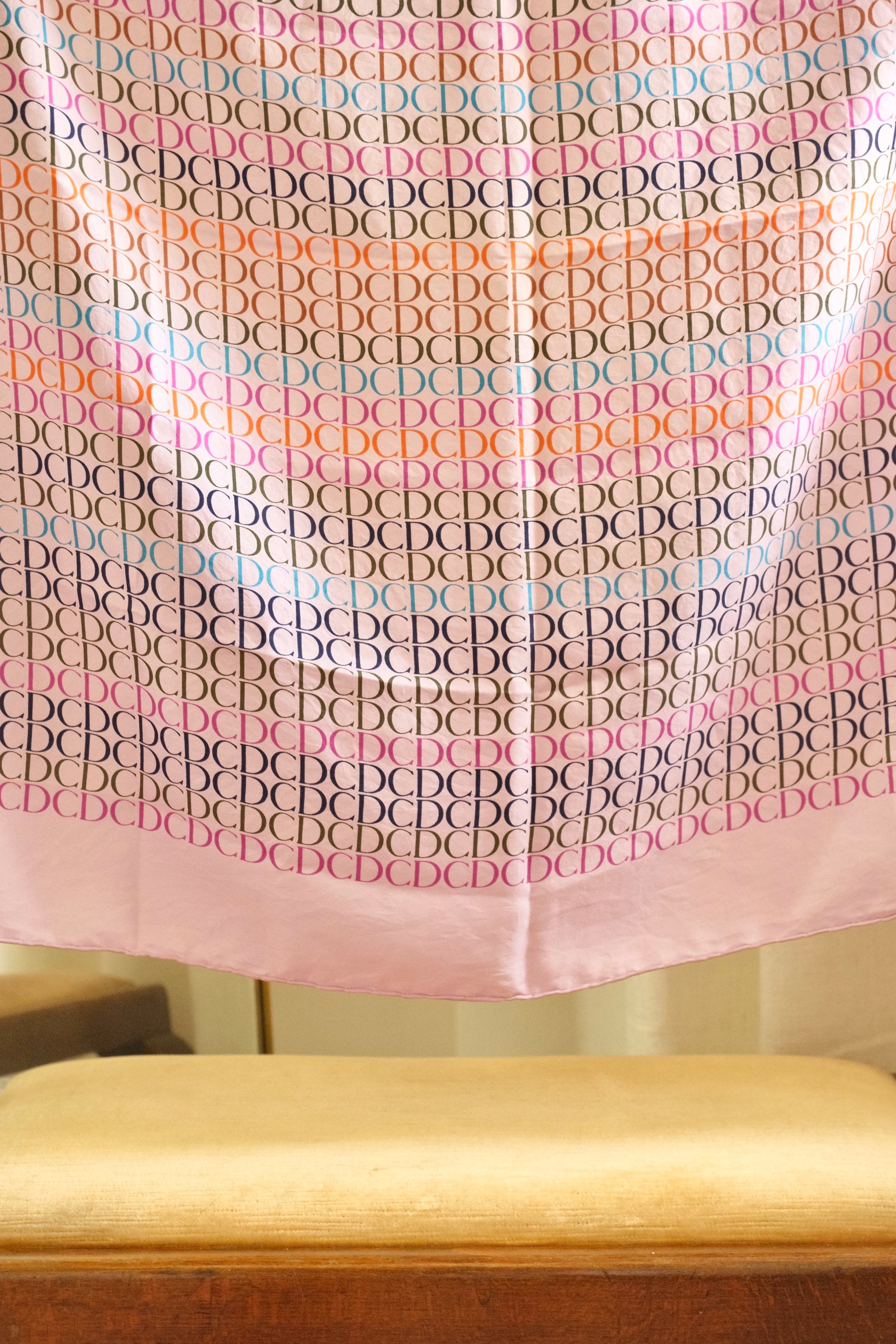 1970s Vintage Christian Dior CD Silk Scarf