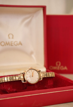 Vintage 9ct Gold Omega Ladies Watch, Mechanical Movement, Original Box