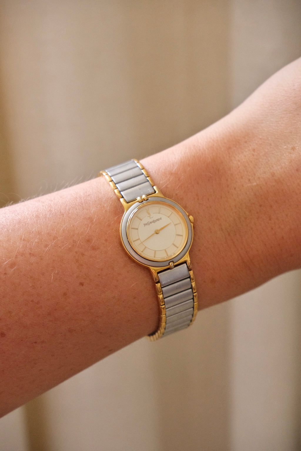 Vintage 90s Yves Saint Laurent Ladies' Quartz Watch - Silver-Tone Bracelet
