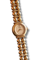 Rare Vintage Dainty 1986 Seiko 1E20-0440 Ladies Gold  Beaded Bracelet Quartz Watch Japan