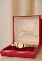 Vintage 9ct Gold Omega Ladies Watch, Mechanical Movement, Original Box