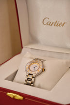 Vintage Cartier Must 21 Watch Women's Two Tone Steel Gold Roman Dial Swiss Made Circa
1990s in Box