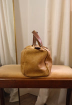Vintage Loewe Brown Leather Boston Bag Spanish Luxury Top Handle Handbag
