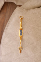 NEAR MINT 1990s Vintage Gold 1900L Gucci Black Dail Wrist Watch Ladies