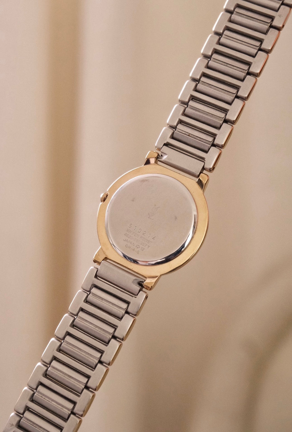 Vintage YSL Ladies Dual Tone White Dial Watch Working
