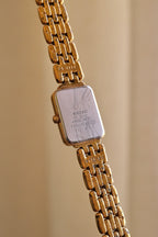 Vintage Ladies Seiko V400-6160  Quartz Watch, Gold Plated Link Bracelet Tank Style