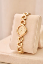 Rare 90s Ladies Gold Seiko Watch with Safety Chain – Working Quartz Vintage Watch