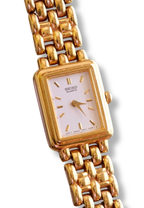 Vintage 90s Ladies Gold Sqaure Face Tank Seiko Watch Working