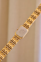 Vintage 90s Ladies Gold Sqaure Face Tank Seiko Watch Working