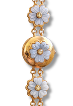 Very Rare Marcel Drucker Flower Peak a Boo Watch Pale Blue Carved Flowers Working