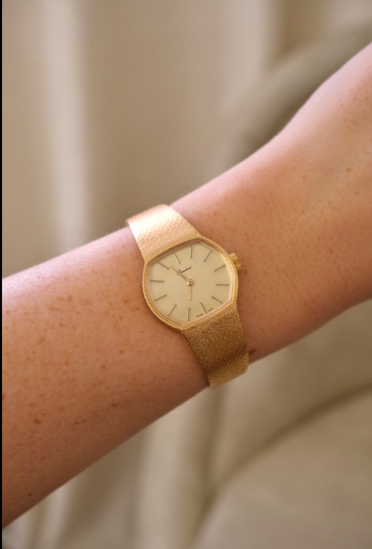 Vintage President 60/70s Gold Ladies Swiss Made Mechanical Watch in Box Working
