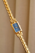 Vintage 1990s Gold-Plated Ladies' Givenchy Quartz Watch - Blue Dial