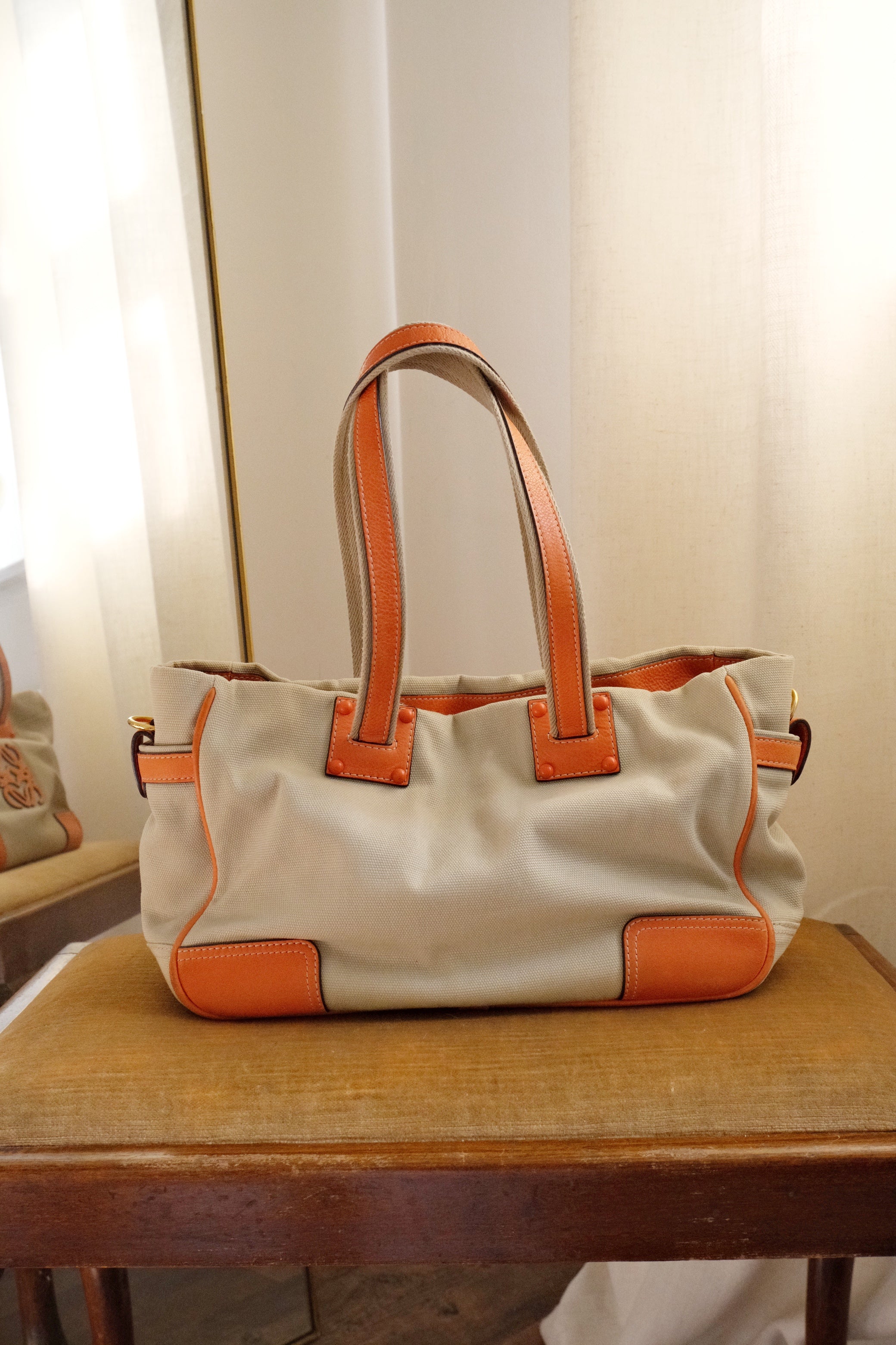 Rare 2007 Loewe Canvas Shoulder Bag