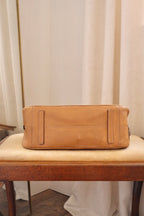 2000s Vintage Prada Camel Leather Bowling Shoulder Bag