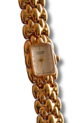 Rare Vintage Ladies Petite Citizen Tank Style Gold Watch