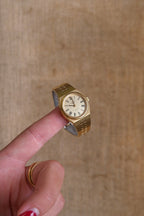 Vintage Ladies Gold Plated Longines Watch, Roman Numeral Champange Dial Box & Papers