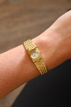 Vintage H. Samuel Hidden Watch Bracelet | Ladies Secret Watch | Gold Tone Jewelry Watch | Original Box | 1970s Working