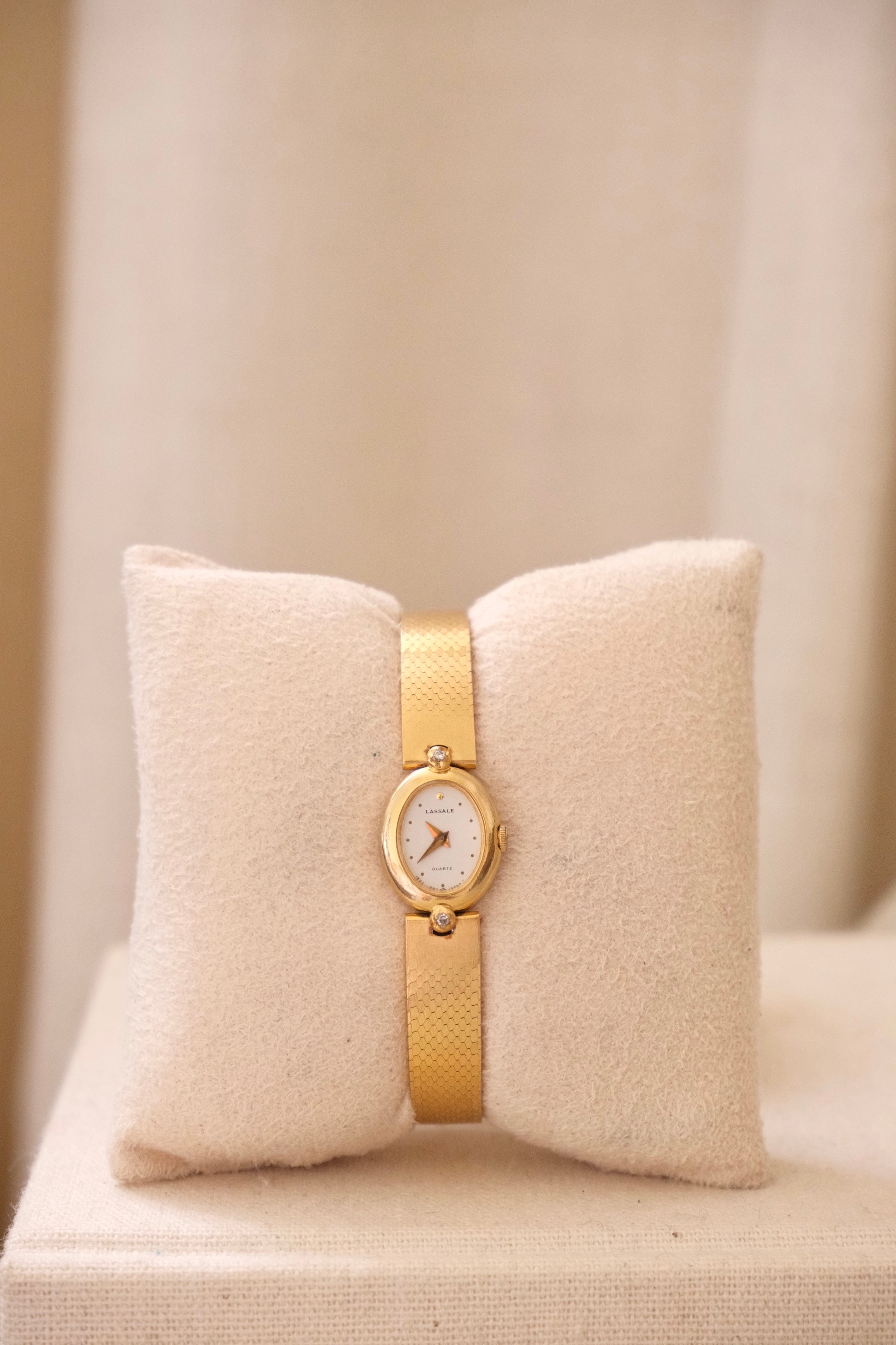 Rare Vintage 1980s Petite Seiko LaSalle Gold Tone Diamond Watch Working