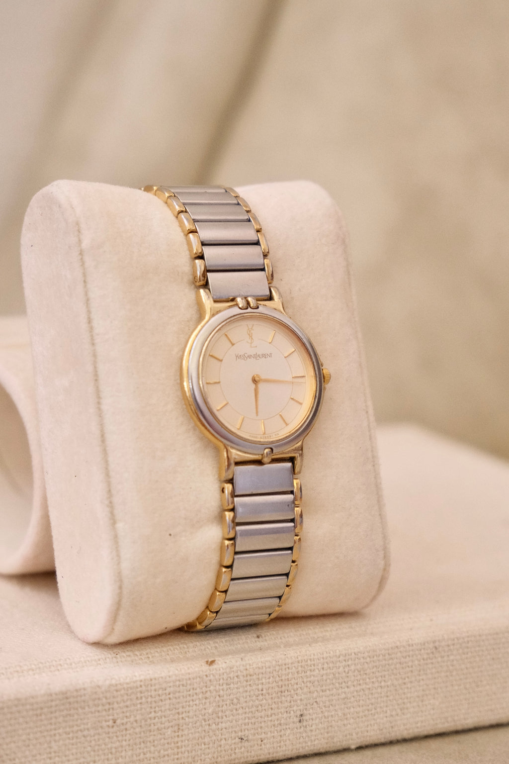 Vintage 90s Yves Saint Laurent Ladies' Quartz Watch - Silver-Tone Bracelet
