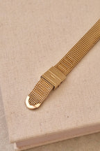 1950s Vintage Omega Ladies Cocktail Watch 10K Gold Filled Mesh Bracelet Diamond Leaf Lugs Champagne Dial Manual Wind Watch