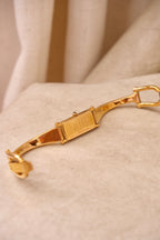 Vintage Gucci 1500L Gold Bangle Watch with White Dial, 90s Quartz
