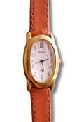 Vintage Ladies Seiko Noie Oval ‘Baignoire’ Style Leather Strap Gold Watch Working