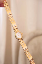 Vintage Ladies 90s Gold Rotary Watch Gemstone Details Working