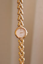 Vintage 90s Ladies Gold Seiko Exceline Watch with Diamond Accents Working
