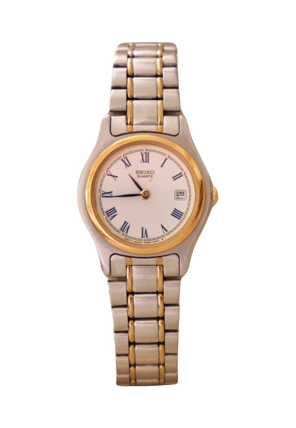 Vintage Ladies Two Tone Seiko Date Wristwatch Working