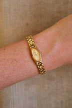 Rare 90s Ladies Gold Pulsar Slim and Petite Watch in Box