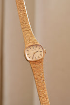 1970s Vintage Ladies Longines Gold Cocktail Watch, Textured Bark Bracelet Swiss Mechanical