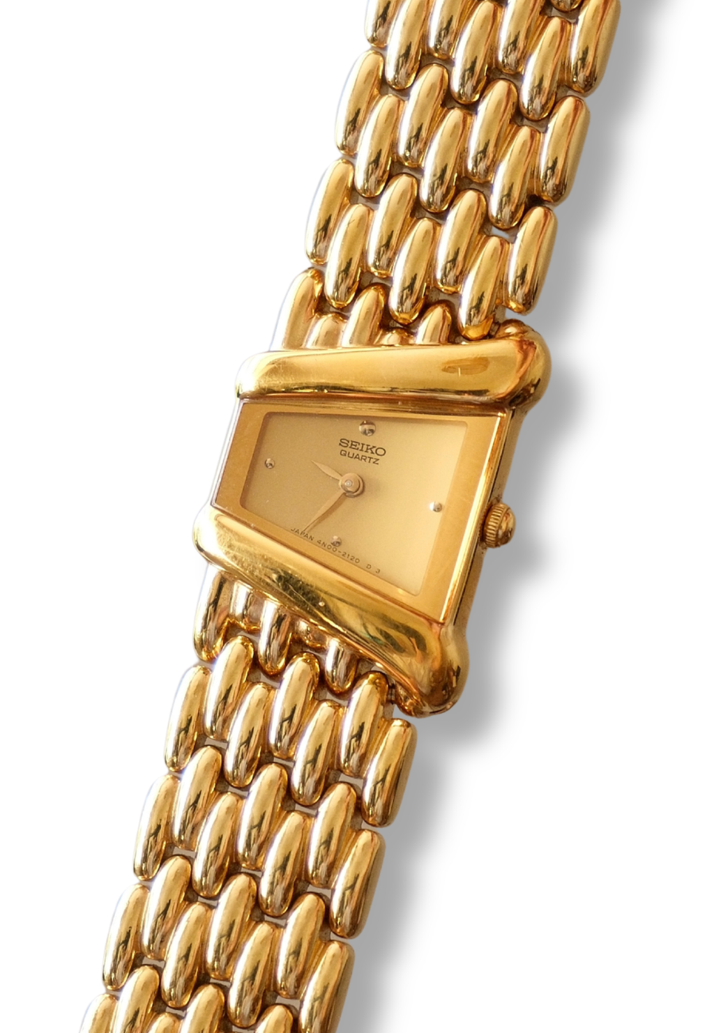 Rare 90s Vintage Ladies Gold Seiko Rivoli 4N00-5749  Watch with Champagne Dial