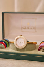 RARE Vintage Gucci Interchangeable Bezel Watch FULL SET with Box Working