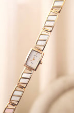 Vintage Ladies Mother of Pearl Gold Accurist Watch Working