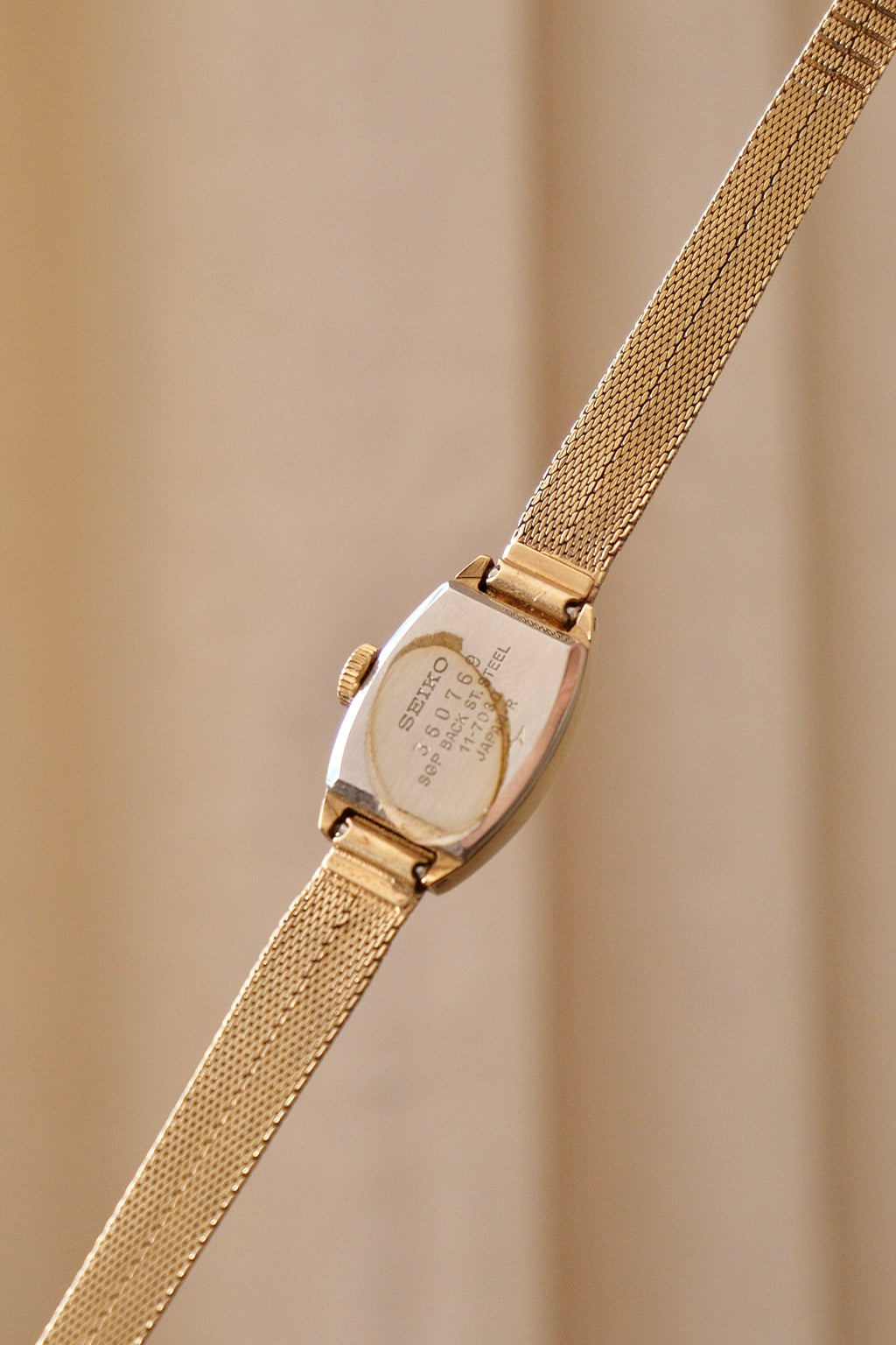 Rare Ladies Vintage Gold Seiko Pink / Purple Dial Mechanical Watch Working