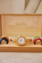 RARE Vintage Gucci Interchangeable Bezel Watch FULL BEZEL set with Box
