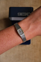 Vintage Ladies Two Tone Seiko Watch in Box with Safety Chain