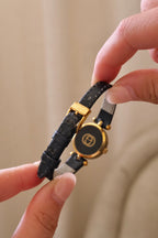 1990s Women’s Vintage 2000L Gucci Gold Leather Wristwatch with Box & Papers Working
