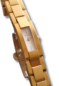 Vintage Gucci 4600L Ladies Quartz Watch Gold Tone Rectangular White Dial