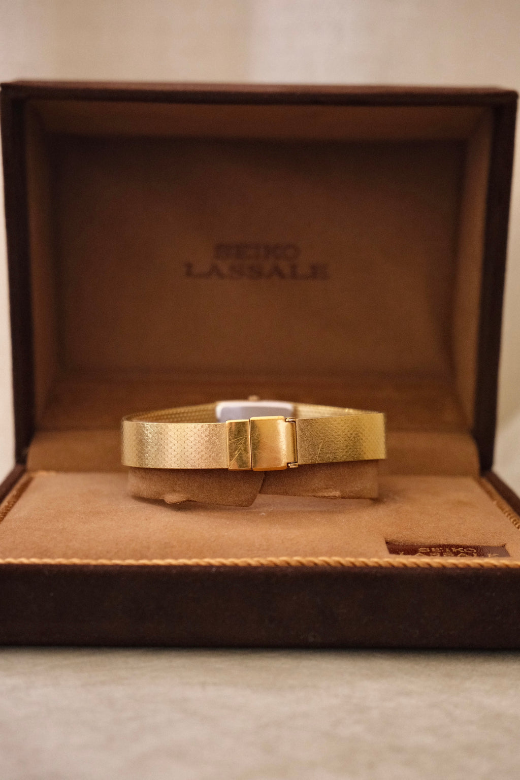 Near Mint 1983 Gold Seiko Lassale Watch with Box & Papers