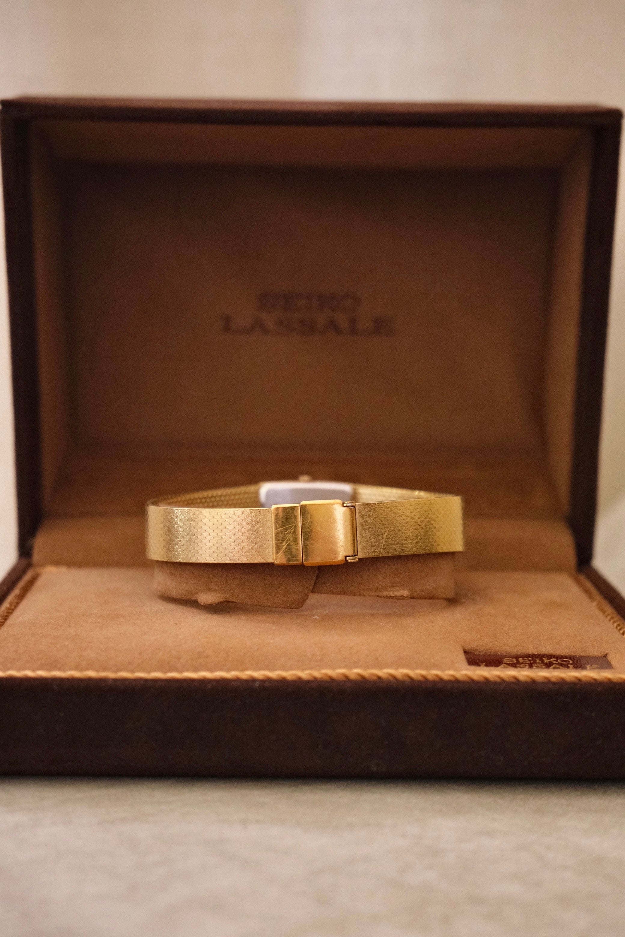 Near Mint 1983 Gold Seiko Lassale Watch with Box & Papers