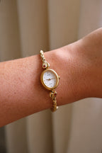 Vintage 1999 Seiko Alba V810 5020 Ladies Gold Tone Quartz Watch Ruby Red Stones Heart Bracelet Japan
