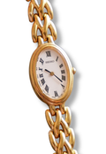 90s Vintage Ladies Oval Gold Seiko Watch White Dial Roman Numerals